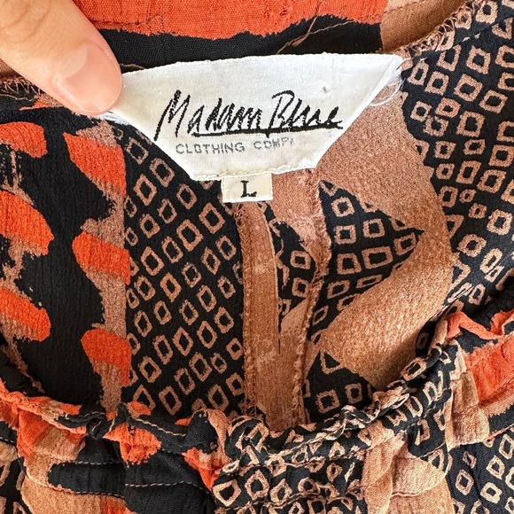 Madam Blue Clothing Animal Print/Tribal Print Skirt, Orange/Brown/Black, L - Picture 13 of 16